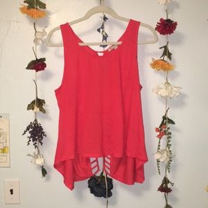 Boutique Red Tank with open back